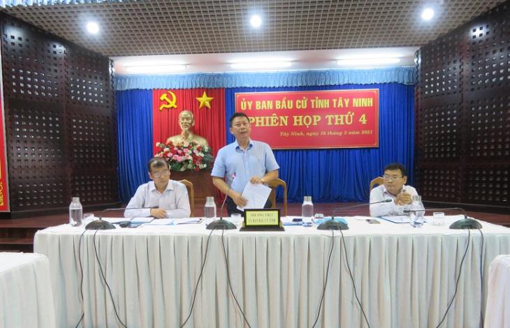 Họp Ủy ban bầu cử đại biểu Quốc hội khóa XV và  đại biểu HĐND tỉnh Tây Ninh nhiệm kỳ 2021–2026 lần thứ 4
